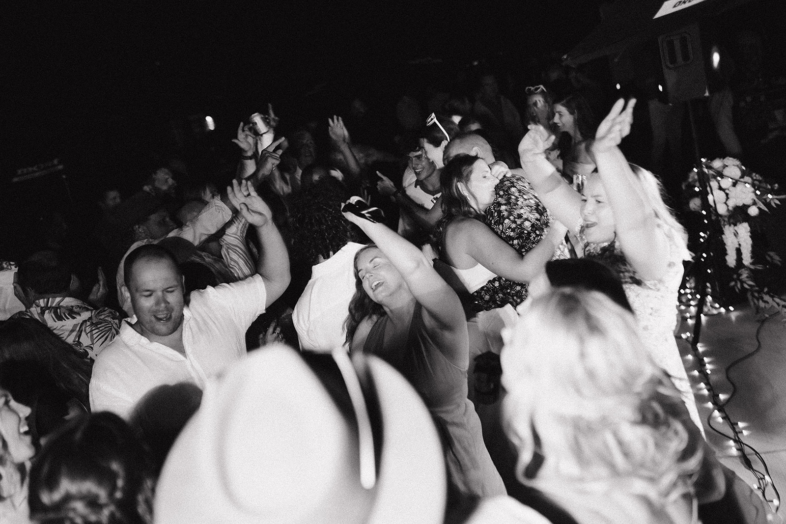 James Van live band performing at Auckland wedding dance floor with guests dancing