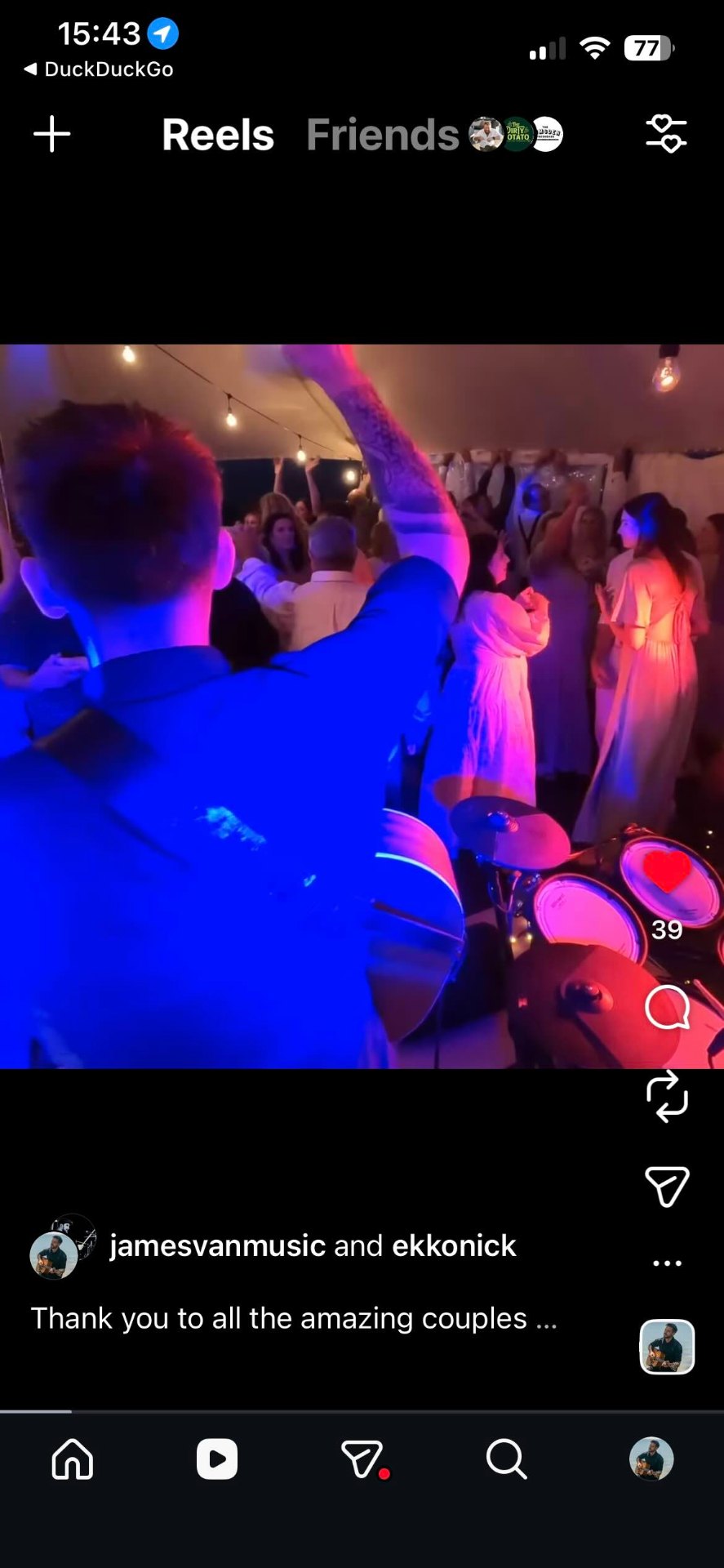 James Van live band hire Auckland — Instagram reel of live performance
