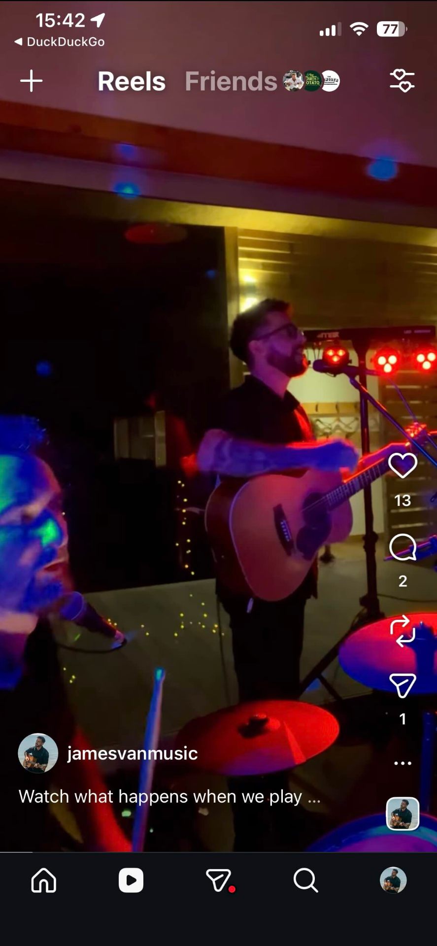 Full Send duo playing acoustic music at Auckland party — Instagram reel