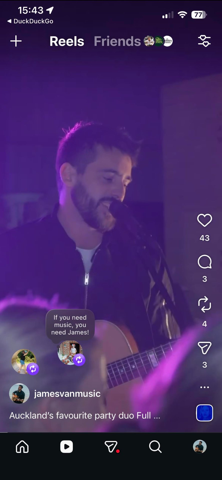 James Van solo acoustic guitarist Auckland wedding musician — Instagram reel